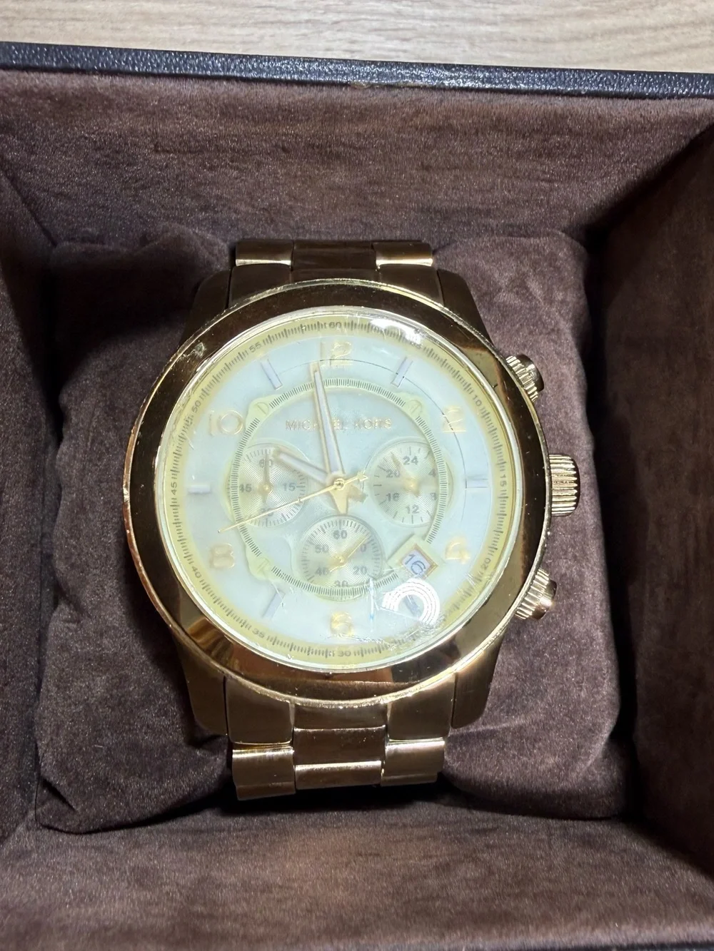 Michael Kors Oversized Gold Chronograph Watch